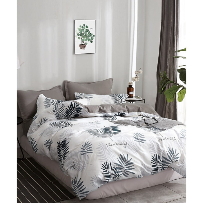 Parure housse de couette avec taie à volant 100% coton - Libful