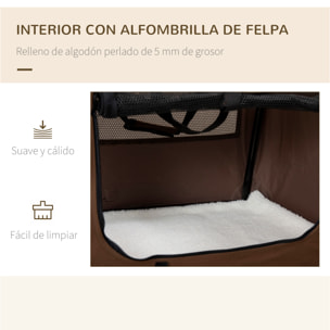 Transportín Mochila para Perros y Gatos Plegable con Cojín Suave 60x41x41 cm