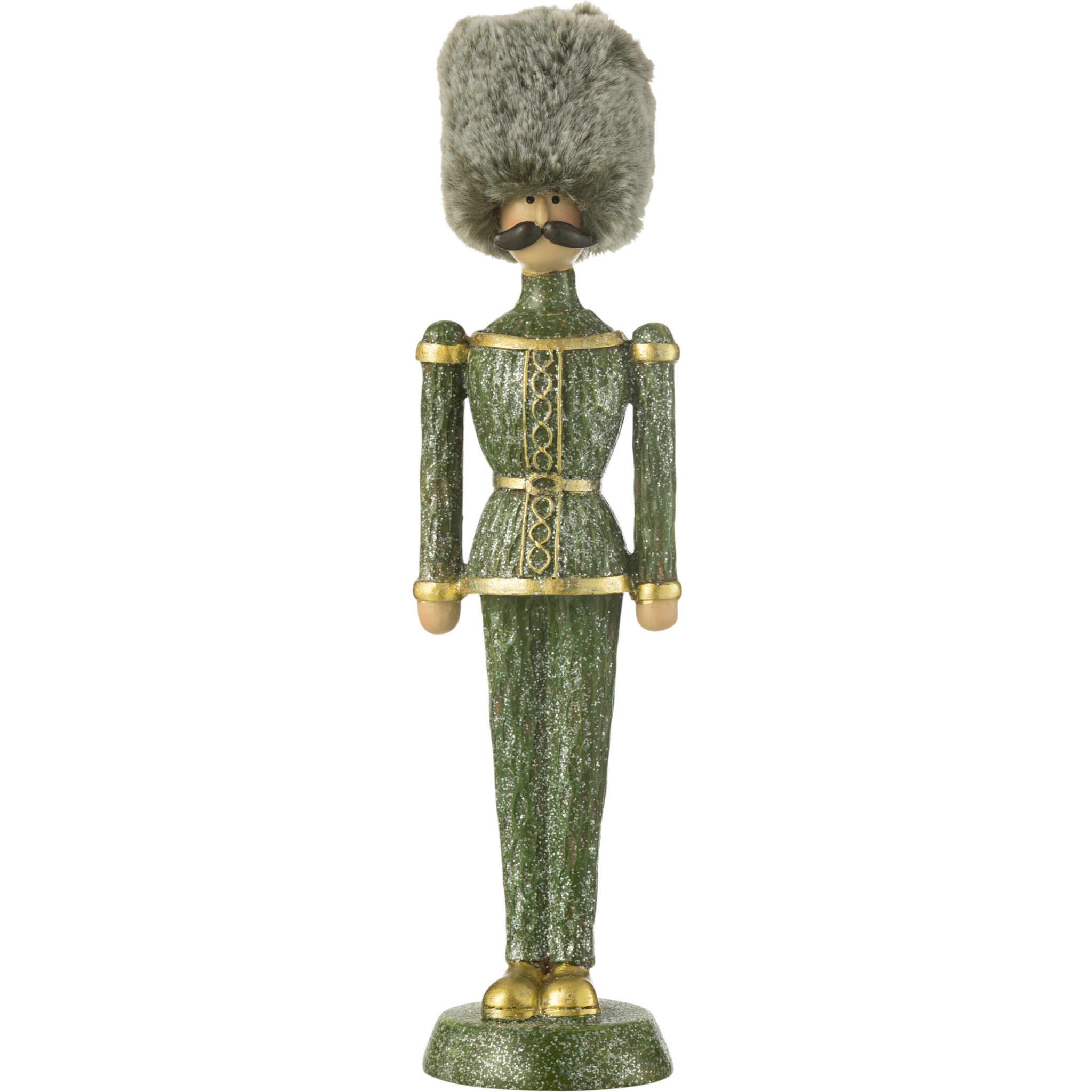 J-Line figurine Casse-Noisette Fourrure Chapeau Paillettes - polyrésine - vert - large