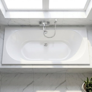 Aurum 170x80 cm baignoire rectangulaire en acrylique, orientation gauche et droite, sans pieds, blanc (SATVINF170)