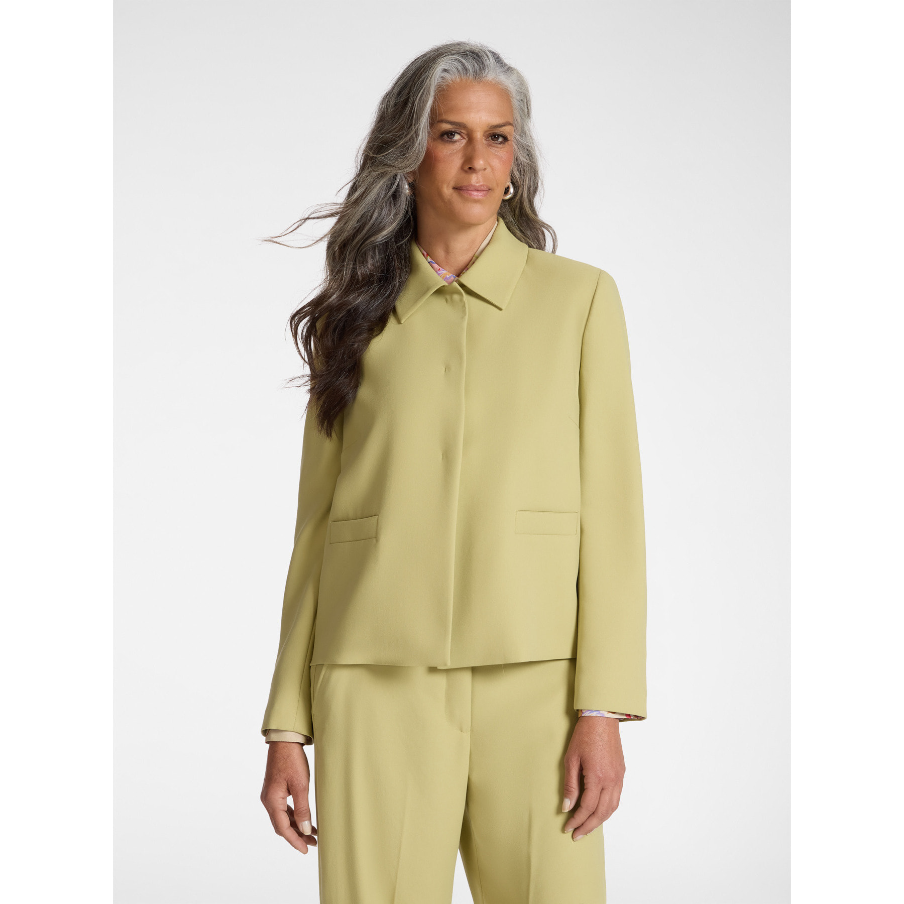 Elena Mirò - Chaqueta en tejido crepé - Verde claro