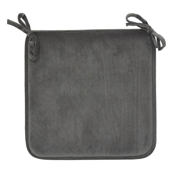 Galette de chaise Lilou gris foncé 38x38cm