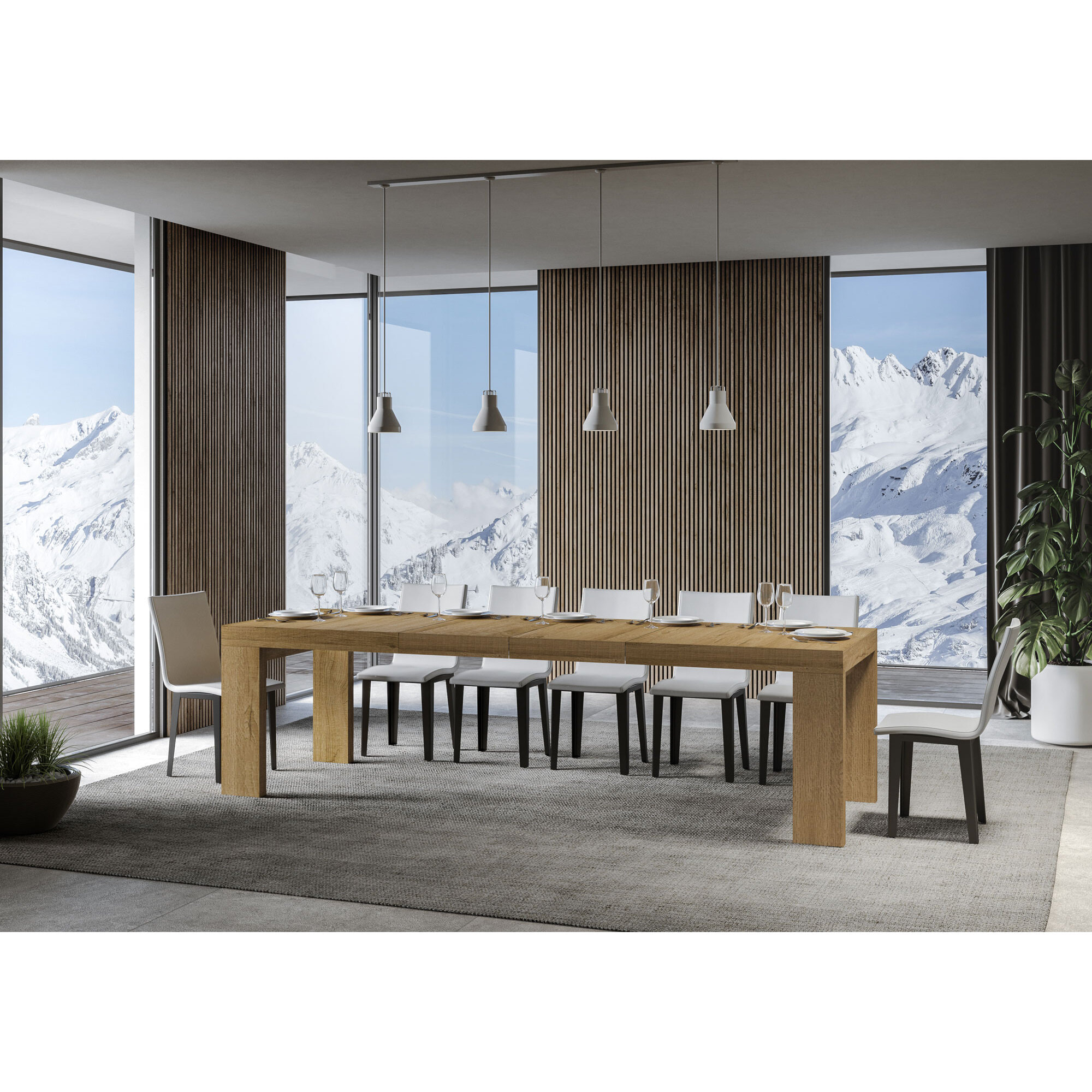 Mesa extensible 90x180/284 cm Roxell Premium Roble Natural