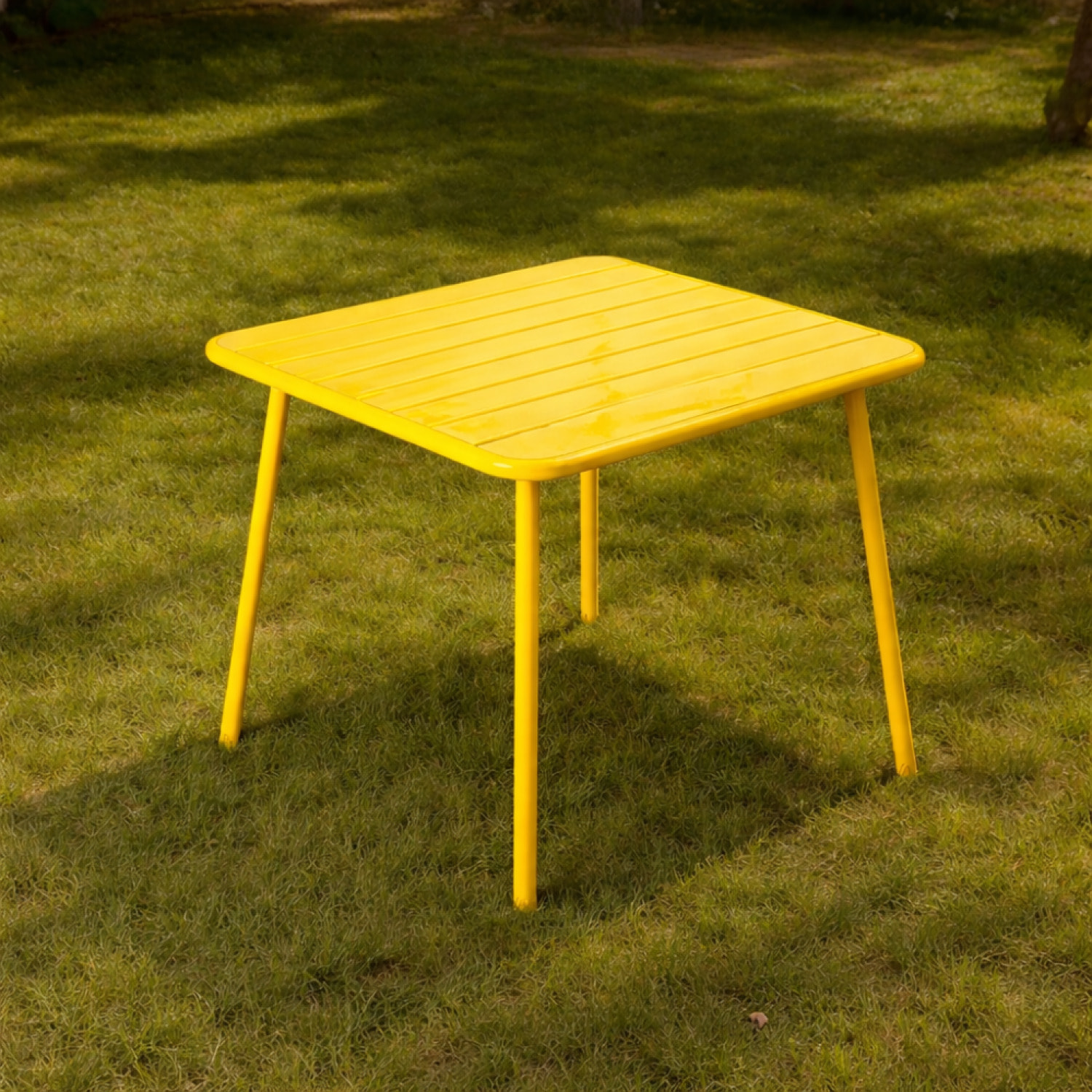Table carrée 4 places 70x70cm jaune EVORA