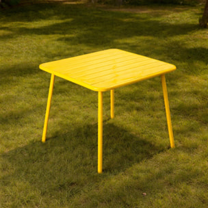Table carrée 4 places 70x70cm jaune EVORA