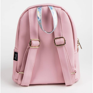 Mochila casual moda en polipiel barbie color rosa