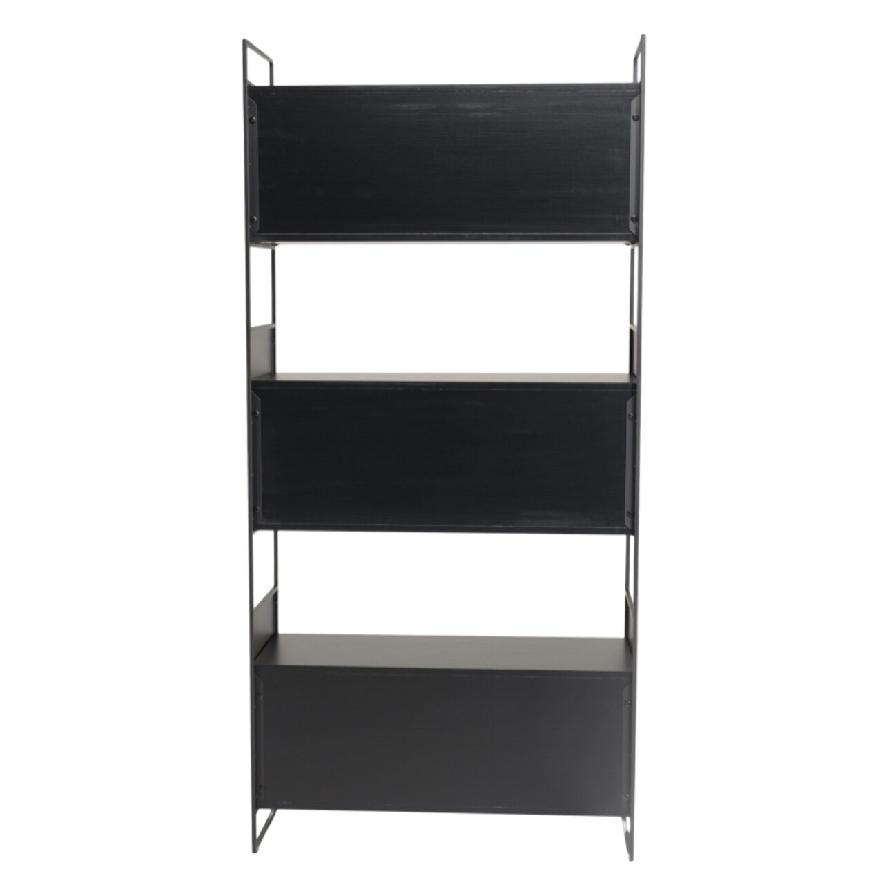 DALY - Étagère 5 niches 5 niveaux noire piètement métal