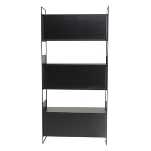 DALY - Étagère 5 niches 5 niveaux noire piètement métal
