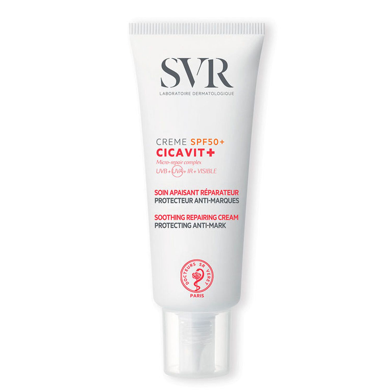 Cicavit+  - Crème Soin Apaisant SPF50+ Réparateur, Protecteur, Anti-Marques 40 ml