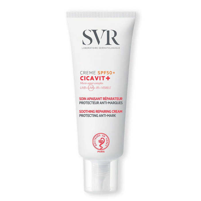 Cicavit+  - Crème Soin Apaisant SPF50+ Réparateur, Protecteur, Anti-Marques 40 ml