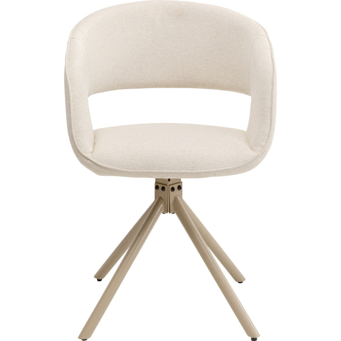 Chaise avec accoudoirs pivotante Gina beige Kare Design