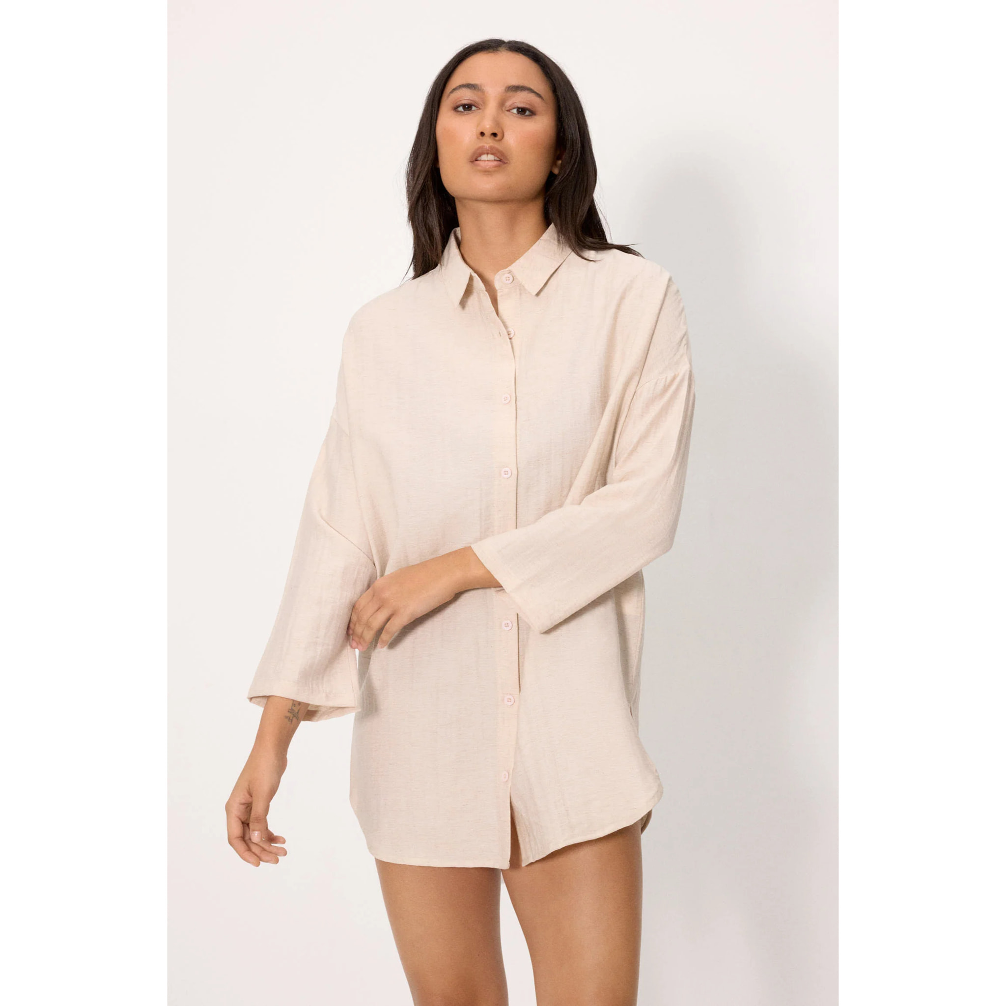 T-shirt a maniche lunghe Marrone
