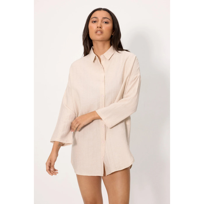 T-shirt a maniche lunghe Marrone
