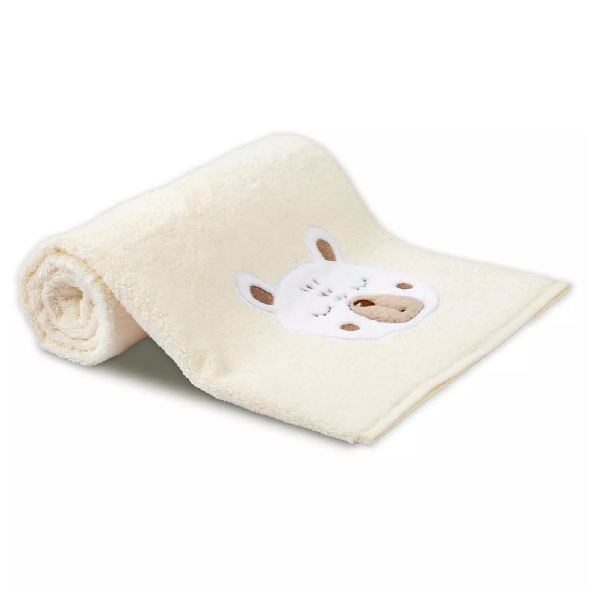 Drap de douche enfant pur coton 500 g/m² brodé beige Petit ours angora