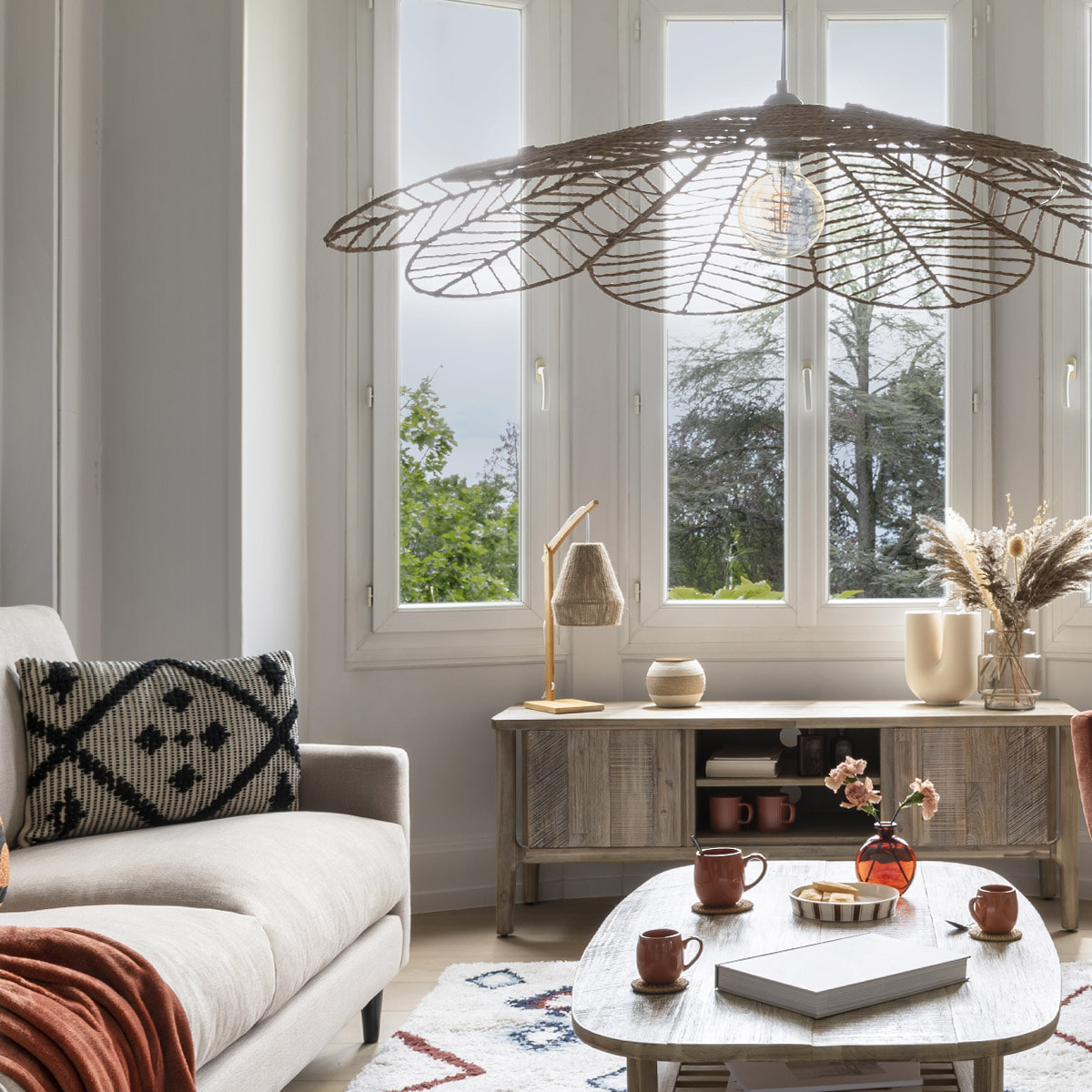 Lampe à poser "Palm" - bambou H55 cm