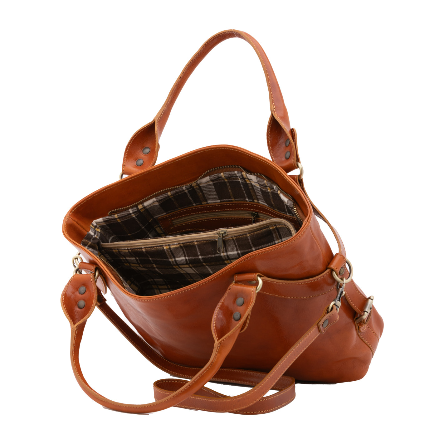 Borsa a mano  da donna In Vera pelle Made in Italy 43x28x12 cm