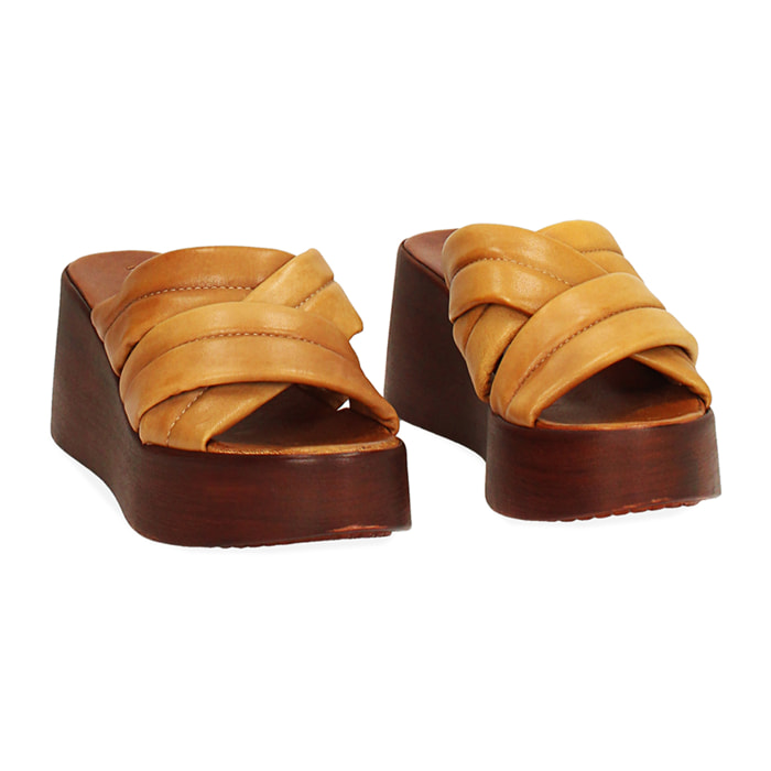 Zeppa cognac in pelle