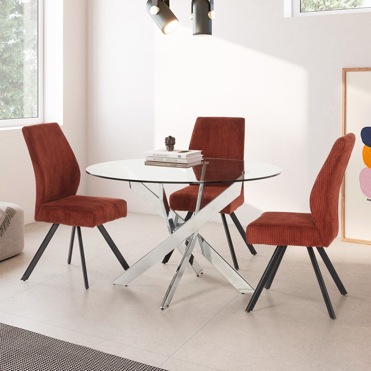 Lot de 2 chaises en velours côtelé - LAGOM