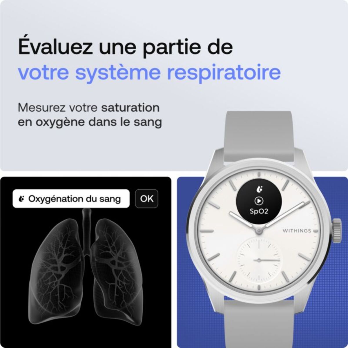 Montre santé WITHINGS Scanwatch 2 42mm Blanche