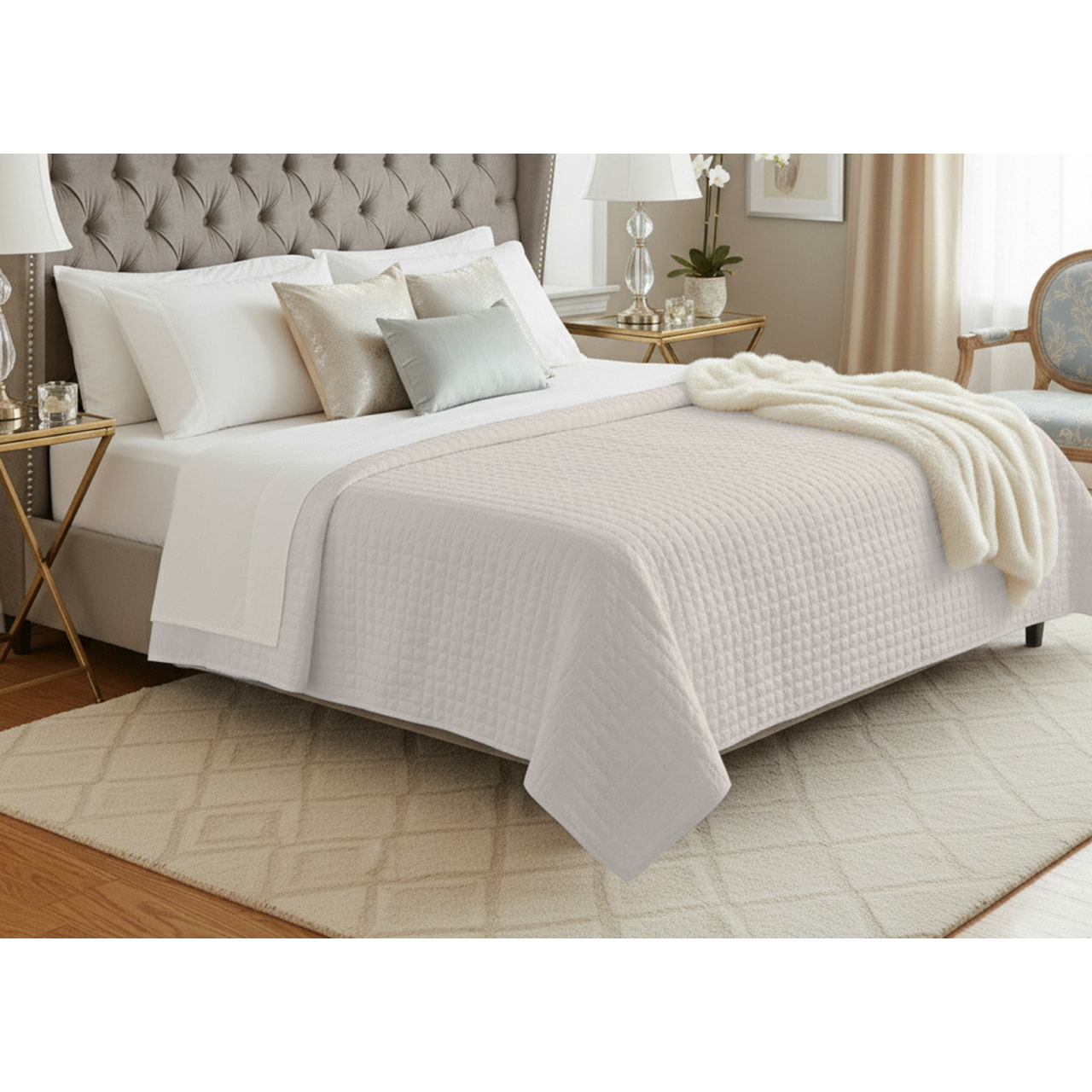 Trapuntino Estivo Leggero 100gr Ideale Primavera/Estate In 100% Raso Cotone Tinta Unita Avorio SV