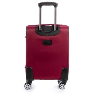 Set di 3 valigie Trolley espandibili in tessuto, semi-rigide. Chiusura numerica, 4 ruote girevoli a 360°.