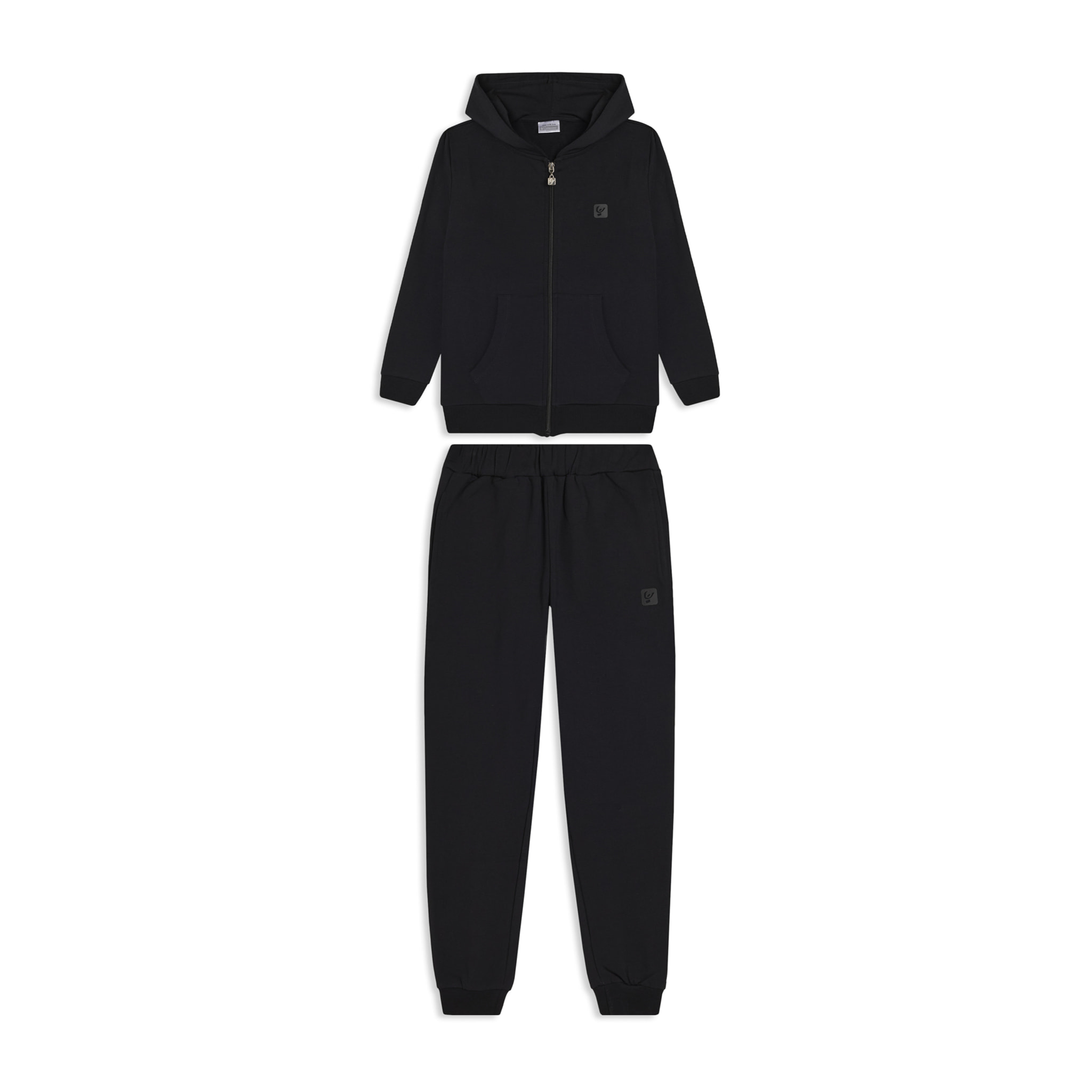 Tuta Junior full-zip con cappuccio e tasche a marsupio