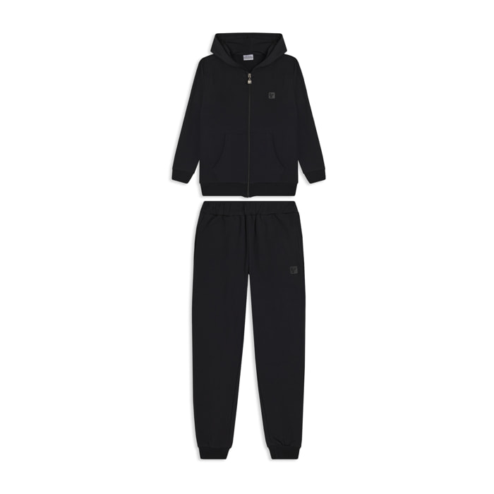 Tuta Junior full-zip con cappuccio e tasche a marsupio