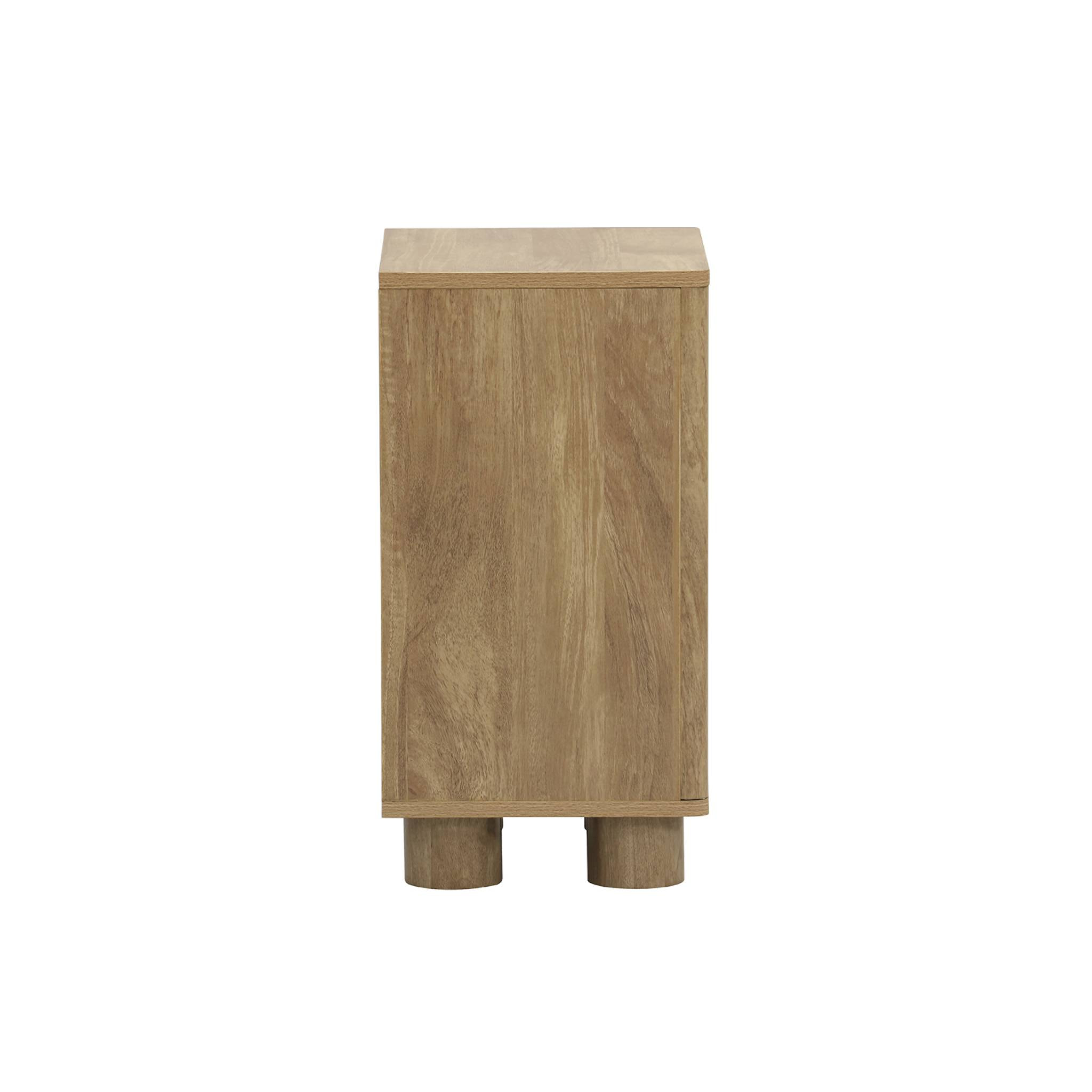 Lot de 2 tables de chevet effet bois de manguier 1 porte réversible Pondi