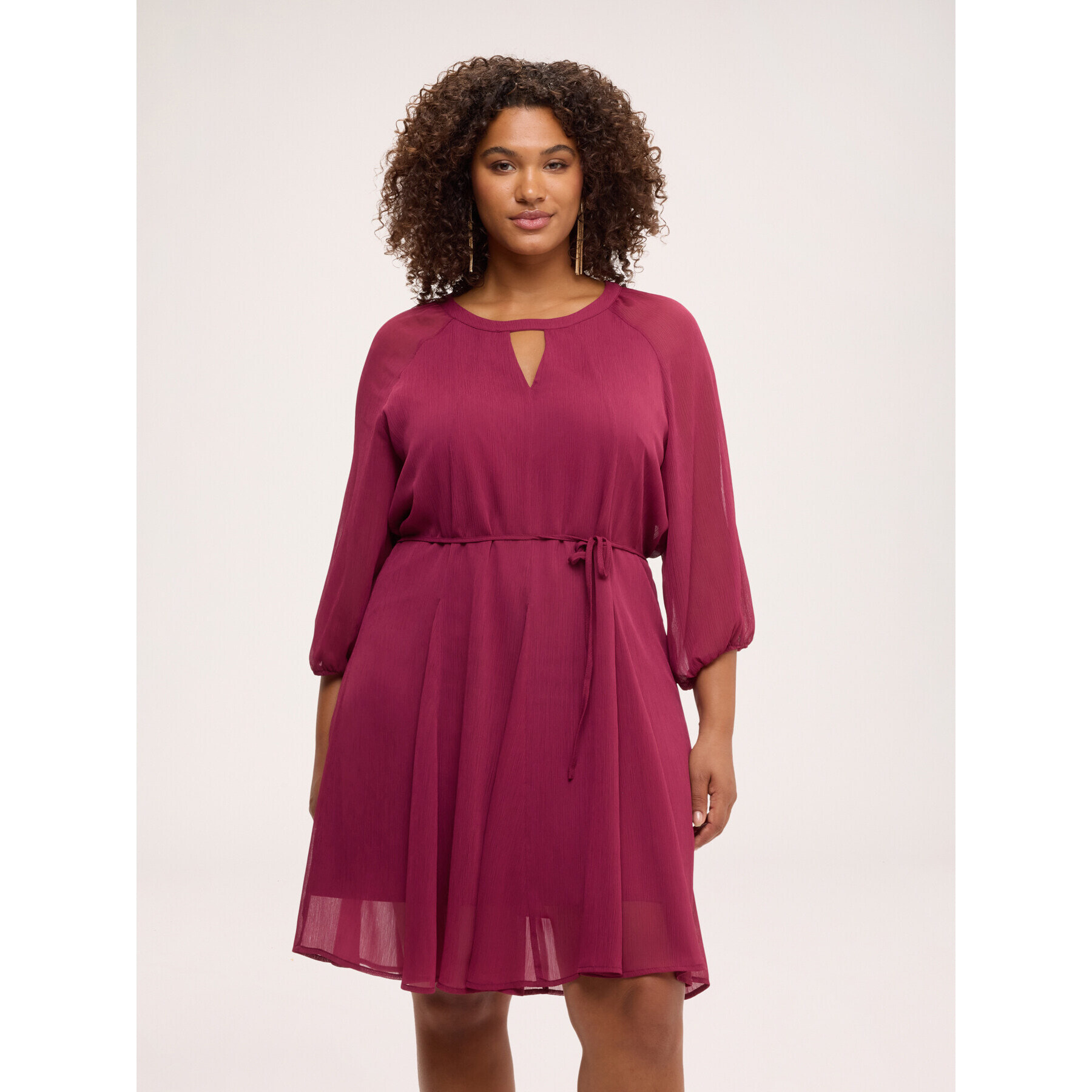 Fiorella Rubino - Vestito corto svasato in georgette - Bordeaux