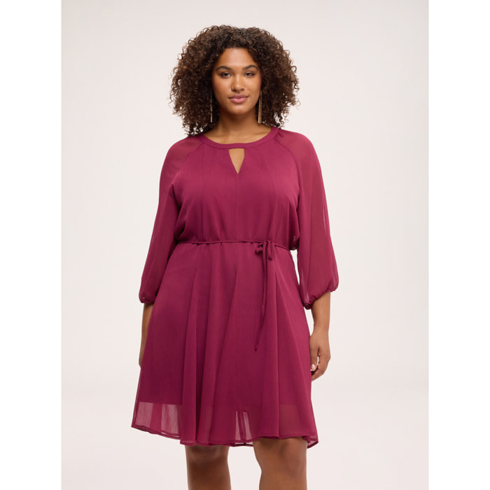 Fiorella Rubino - Vestito corto svasato in georgette - Bordeaux