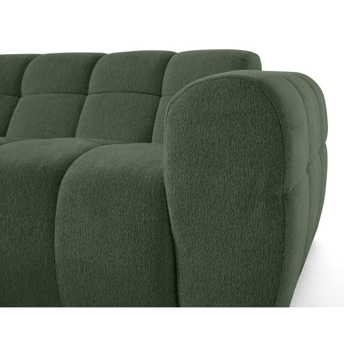 Ray - canapé d'angle gauche - 4 places - en tissu texturé - Vert