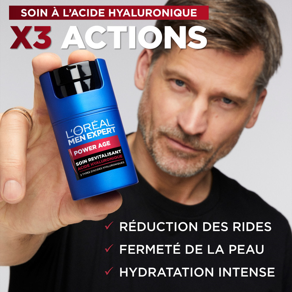 L'Oréal Men Expert - Power Age - Coffret 3 Produits Routine Anti-Age Homme (Soin Hydratant, Soin Yeux, Déodorant Bille)