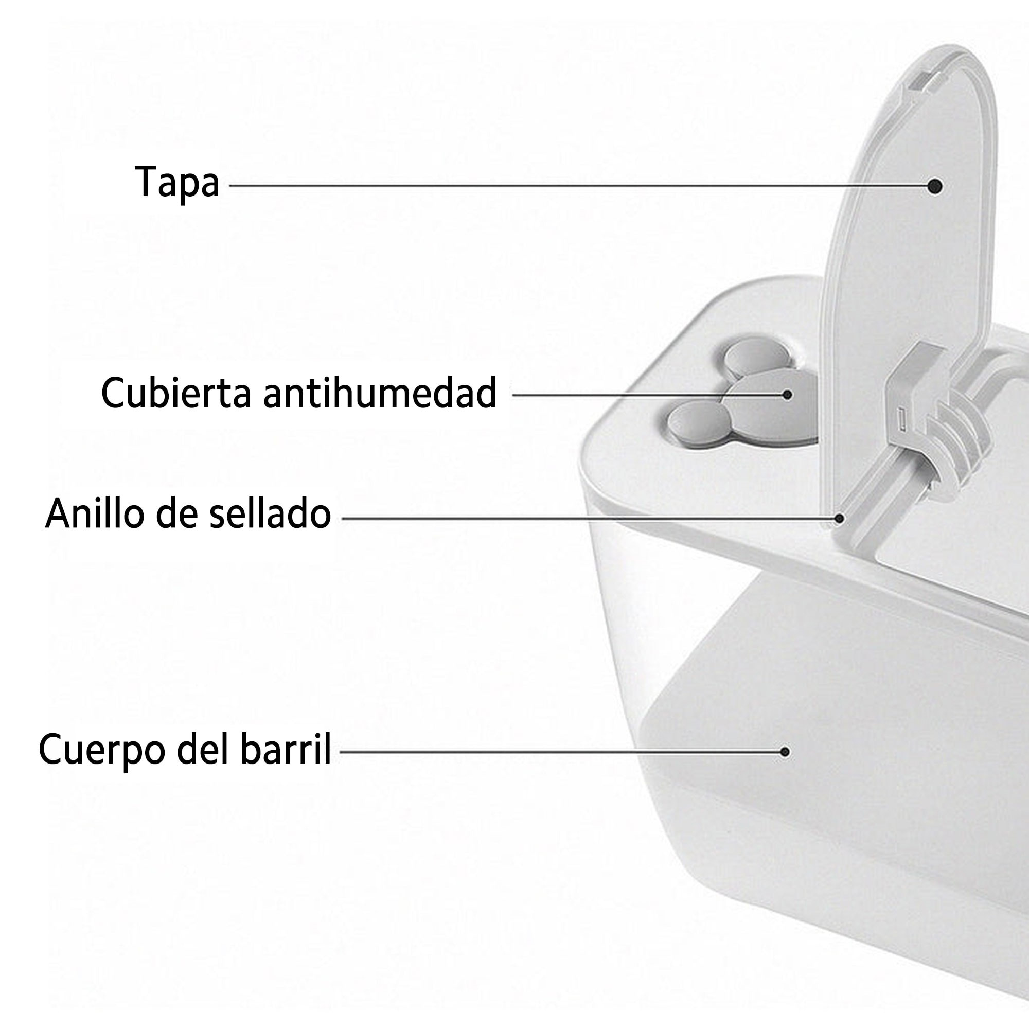 Contenedor de almacenamiento de alimentos con taza medidora