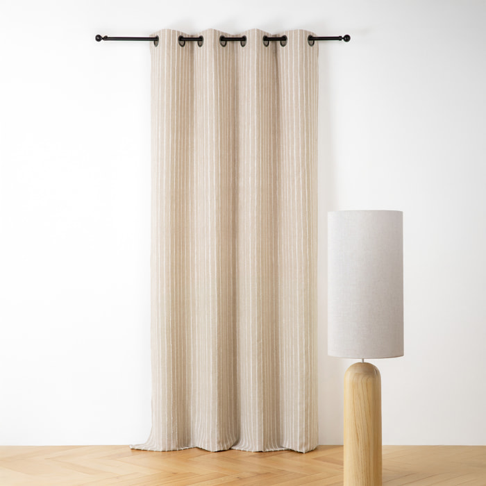 Rideau en lin et coton rayures tuftées - Lin