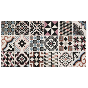 TAPPETO ARREDO MAIOLICHE NERO CON FONDO ANTISCIVOLO