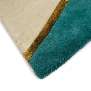 Tapis salon et chambre fait à la main en laine motif géométrique VANI