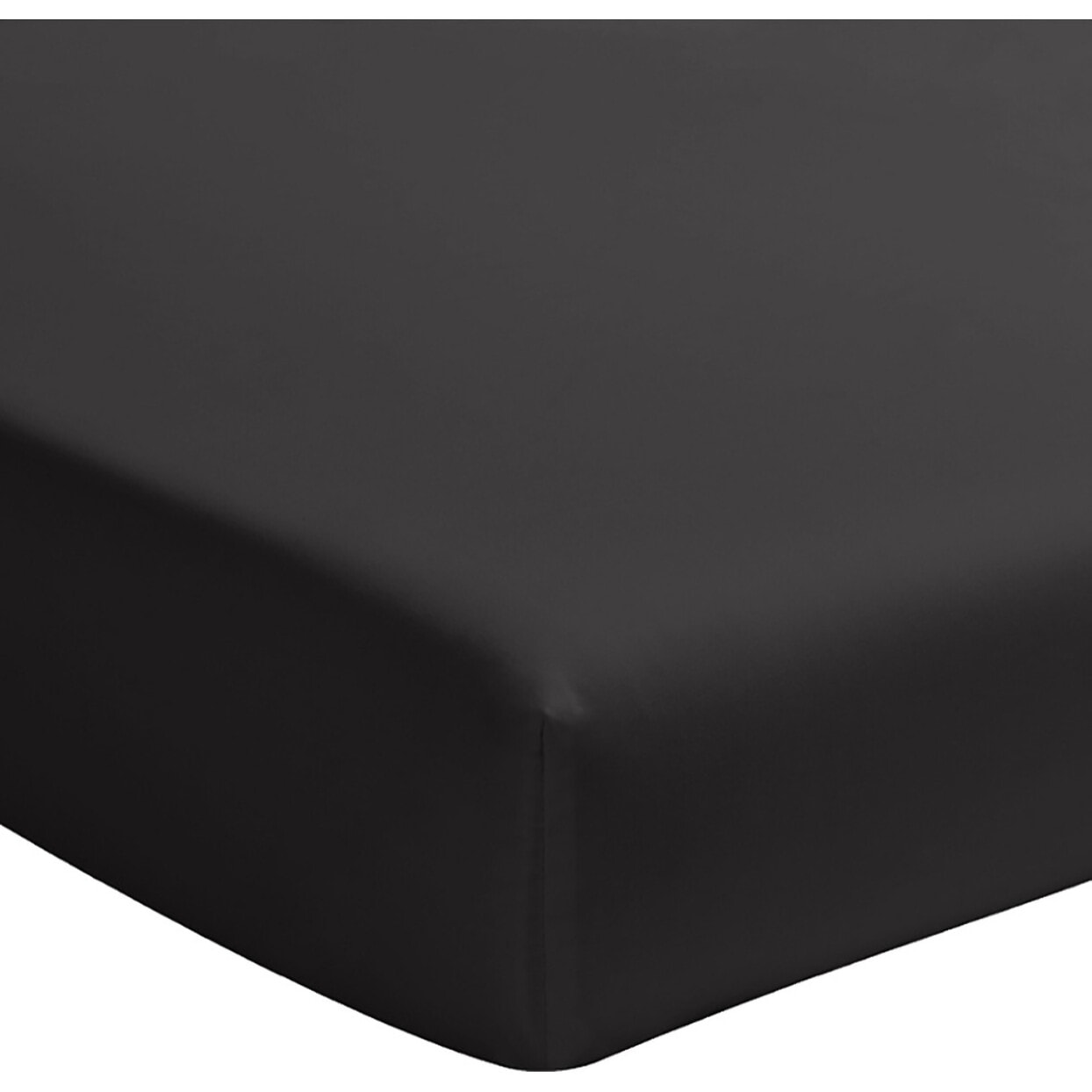 Drap Housse - Bonnet 30cm 100% Percale De Coton Lavé Noir Minuit