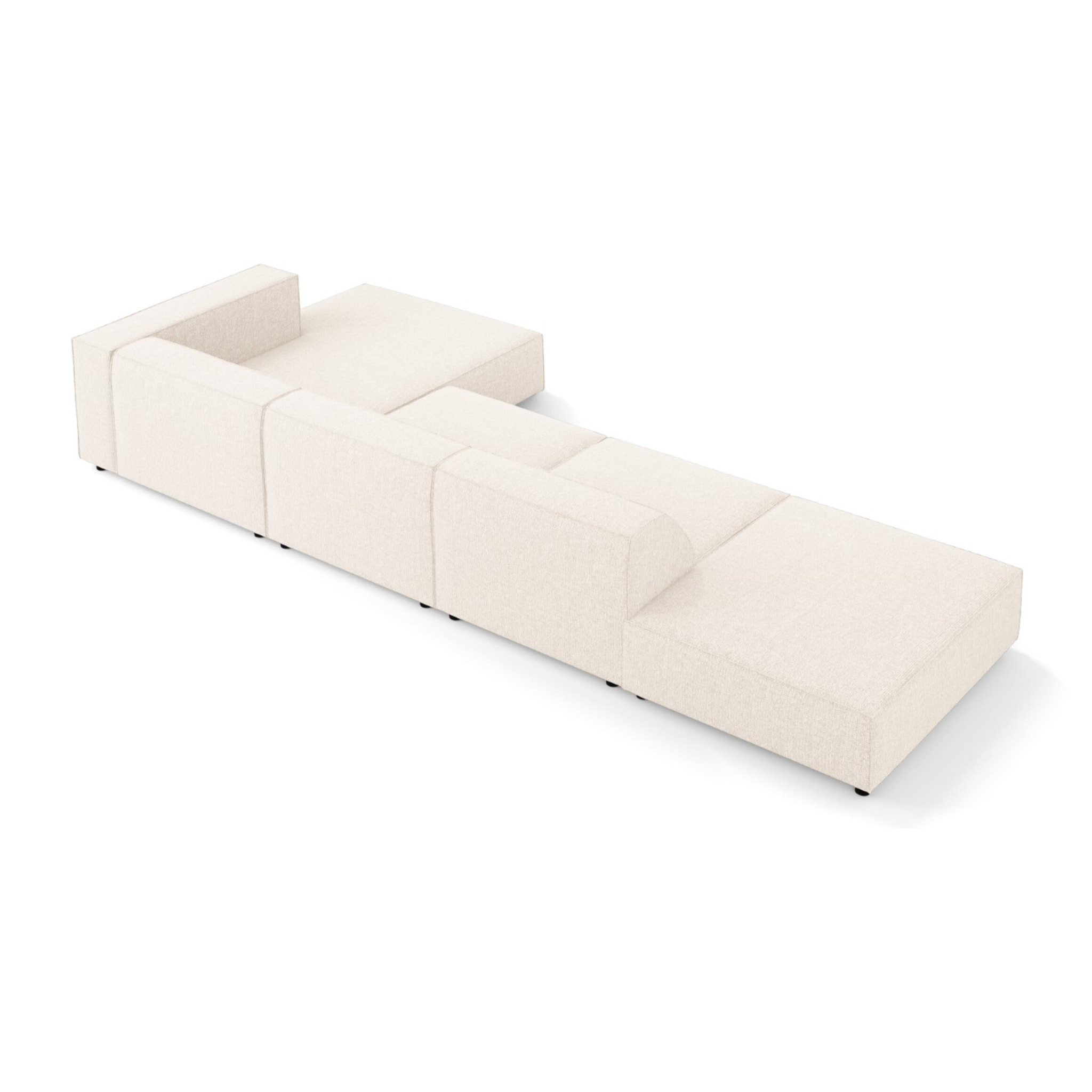Canapé d'angle droit "Arendal" 5 places en chenille beige clair
