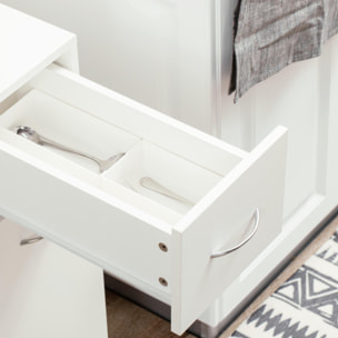 HOMCOM Carrito de Cocina Carrito Verdulero con 1 Cajón y 2 Estantes Abiertos Carro Auxiliar con Ruedas para Comedor Salón Baño 25x50x85 cm Blanco