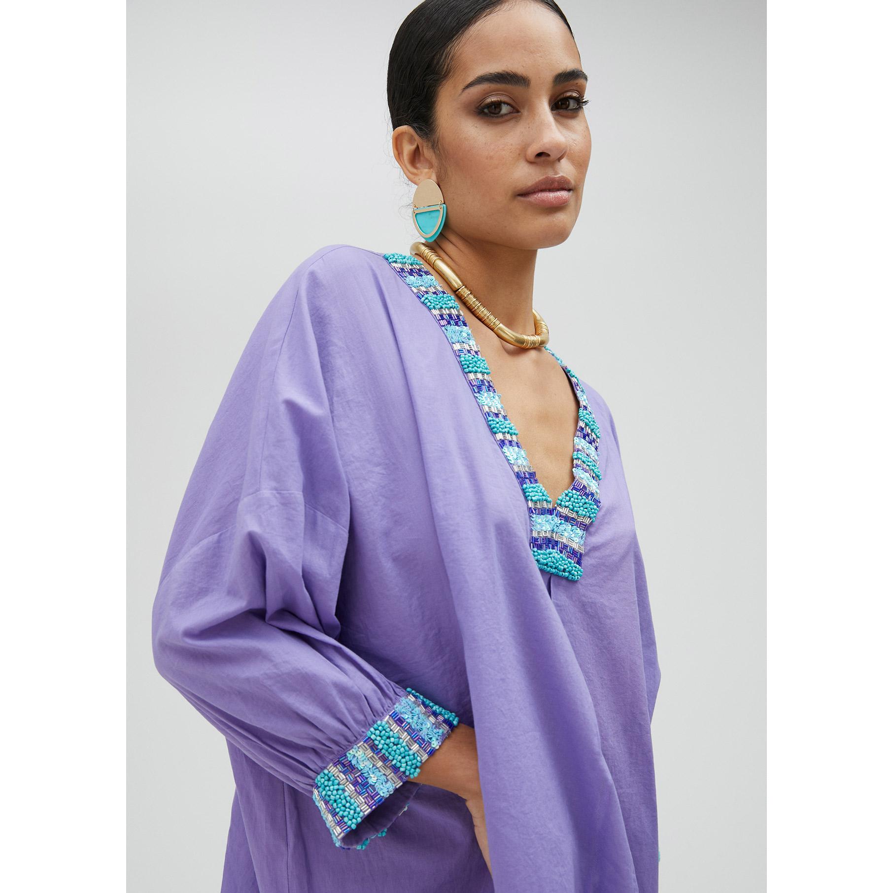 Abito kurta viola con tasche