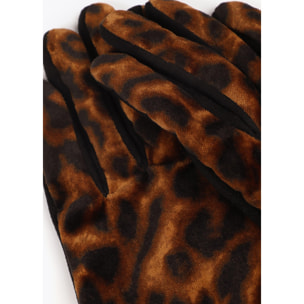 Guanti effetto pelle con bracciale logo ovale