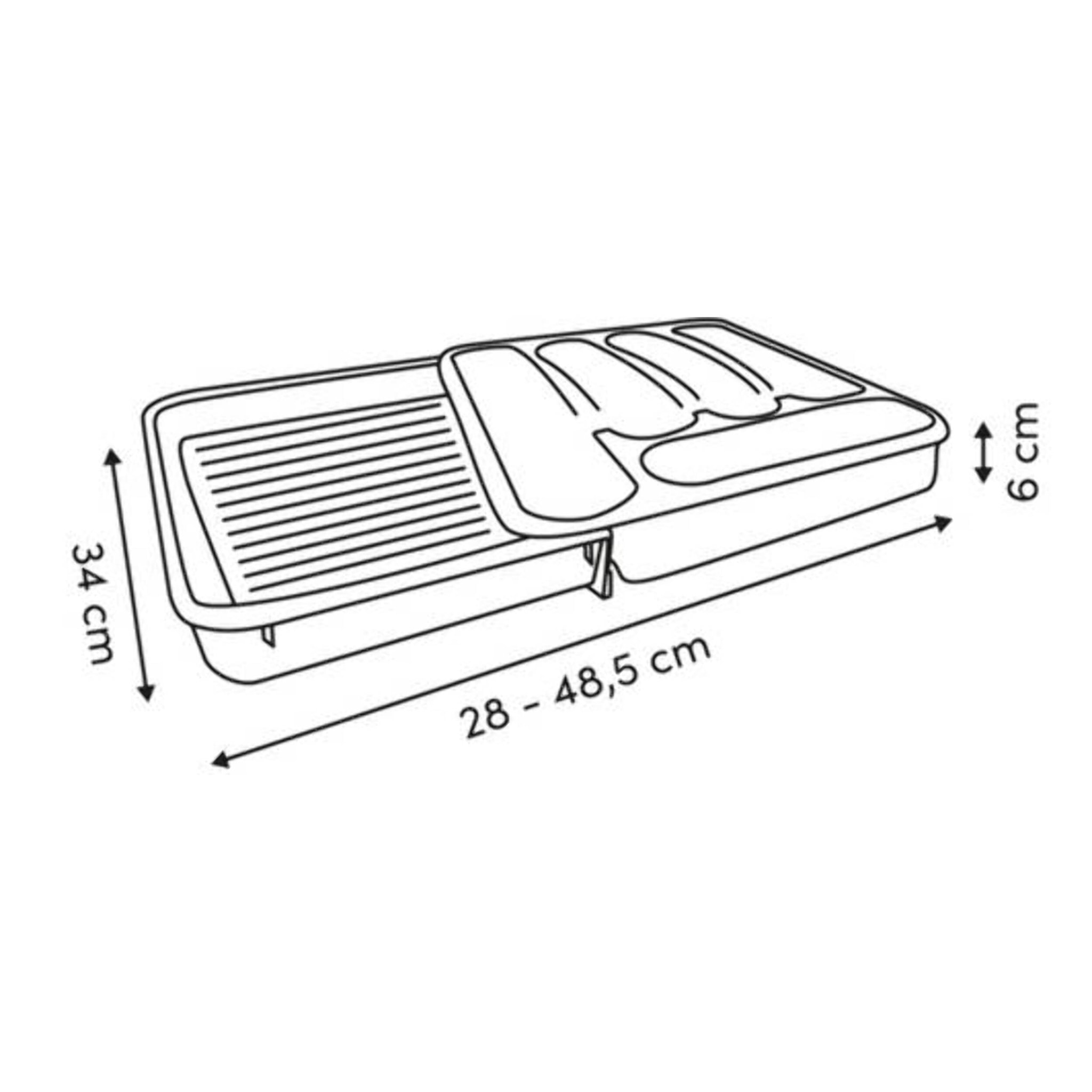 Range-couverts Poly extensible 6 compartiments beige