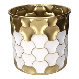 Set portavaso in metallo oro e bianco tondo