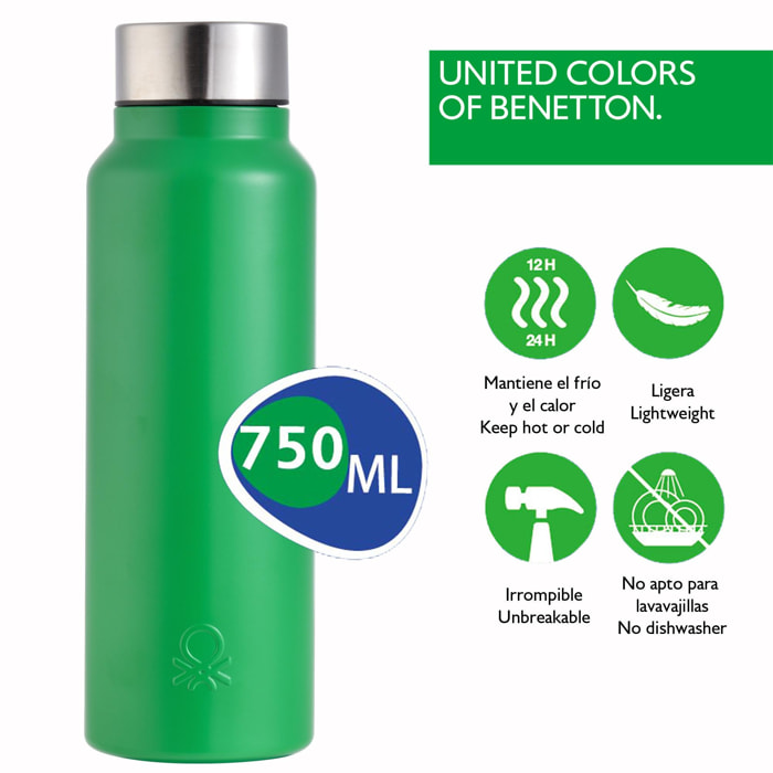 Botella agua térmica verde benetton