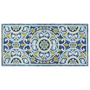 TAPPETO DA CUCINA DIS.ANDALUSIA COL.AZZURRO TOPAZIO 57x280 CM CON ANTISCIVOLO