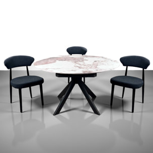 Table à manger extensible Tomasucci TAAK, en céramique, marbre onyx, gris Ø 135 135 x 85 cm