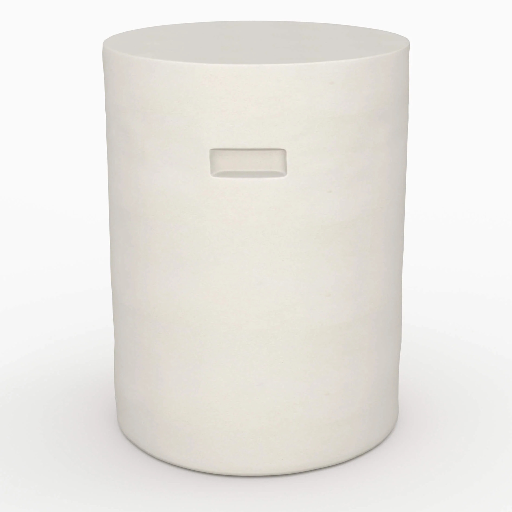 Table d'appoint ronde en béton blanc D35 cm - Santorini