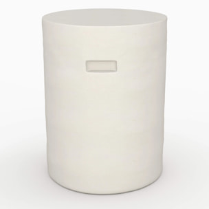 Table d'appoint ronde en béton blanc D35 cm - Santorini