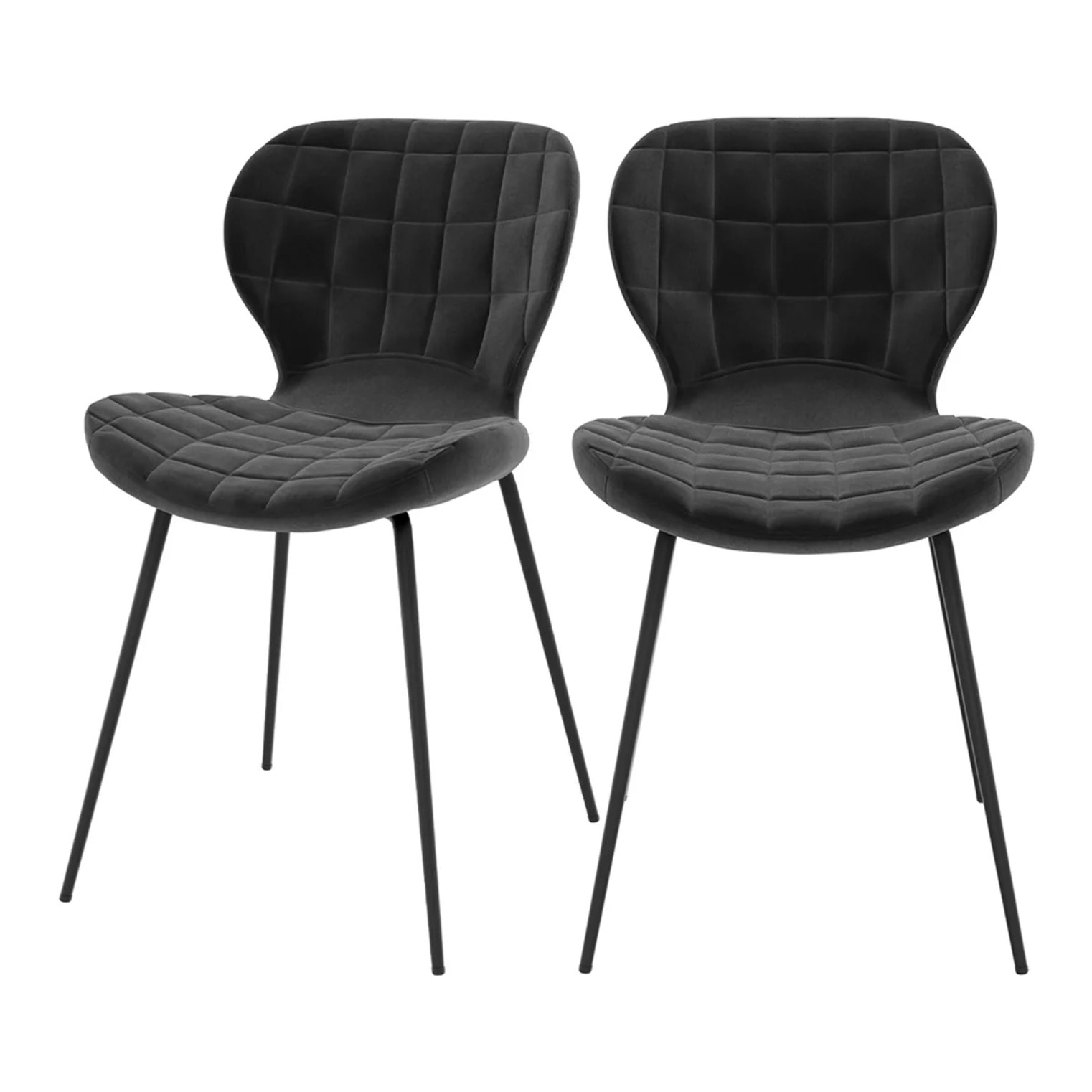 Lot de 2 chaises en velours noir - Mazzia