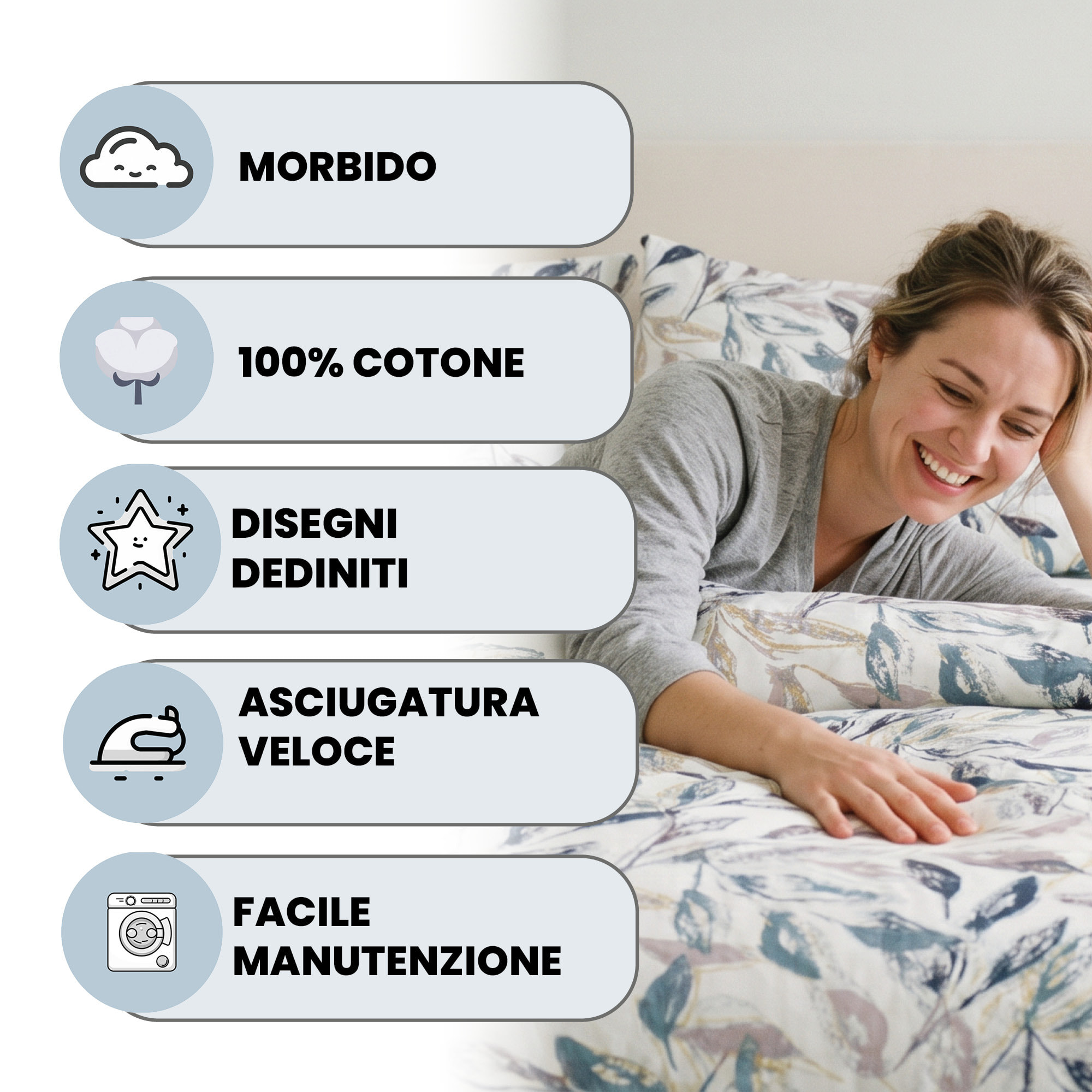 PARURE COPRIPIUMINO IDA, 100% Cotone - VESTA